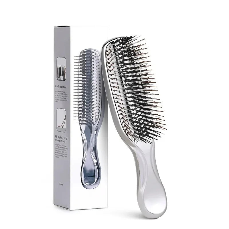 Japanese Premium Head Massager Scalp Brush Hair Massager Shampoo Brush Wet Plastic Detangling Brush Hair Cleaning Comb Rose Gold