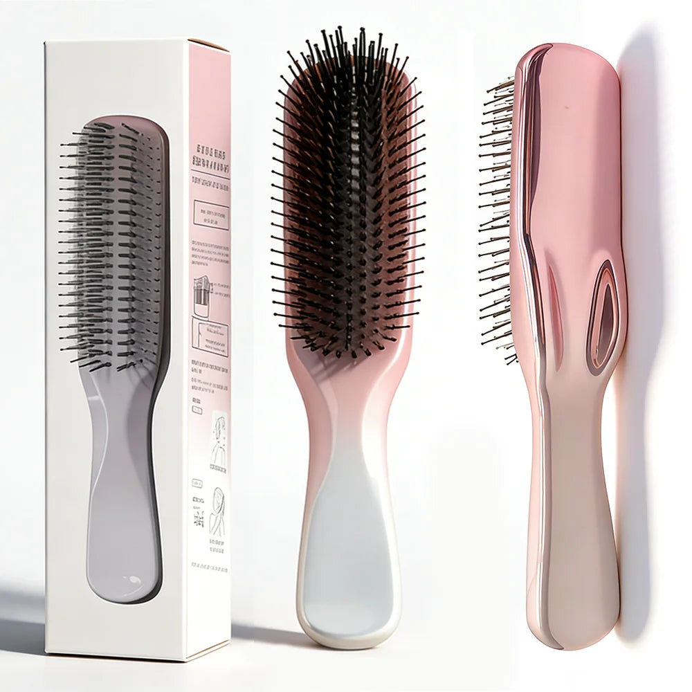 Japanese Premium Head Massager Scalp Brush Hair Massager Shampoo Brush Wet Plastic Detangling Brush Hair Cleaning Comb Rose Gold
