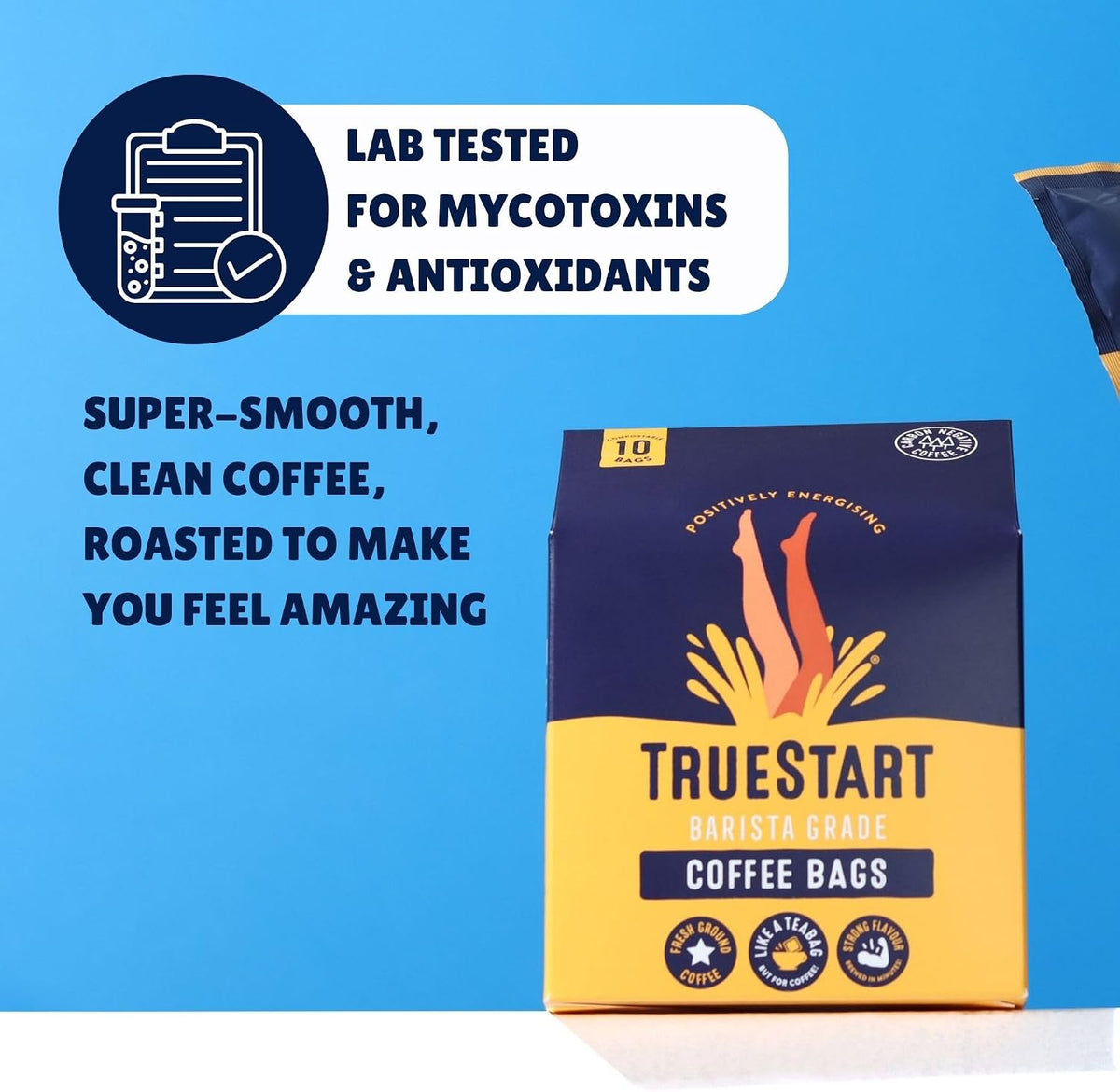 Coffee Bags, Smooth Energising Colombian, 1 Pack, 10 Loose Bags