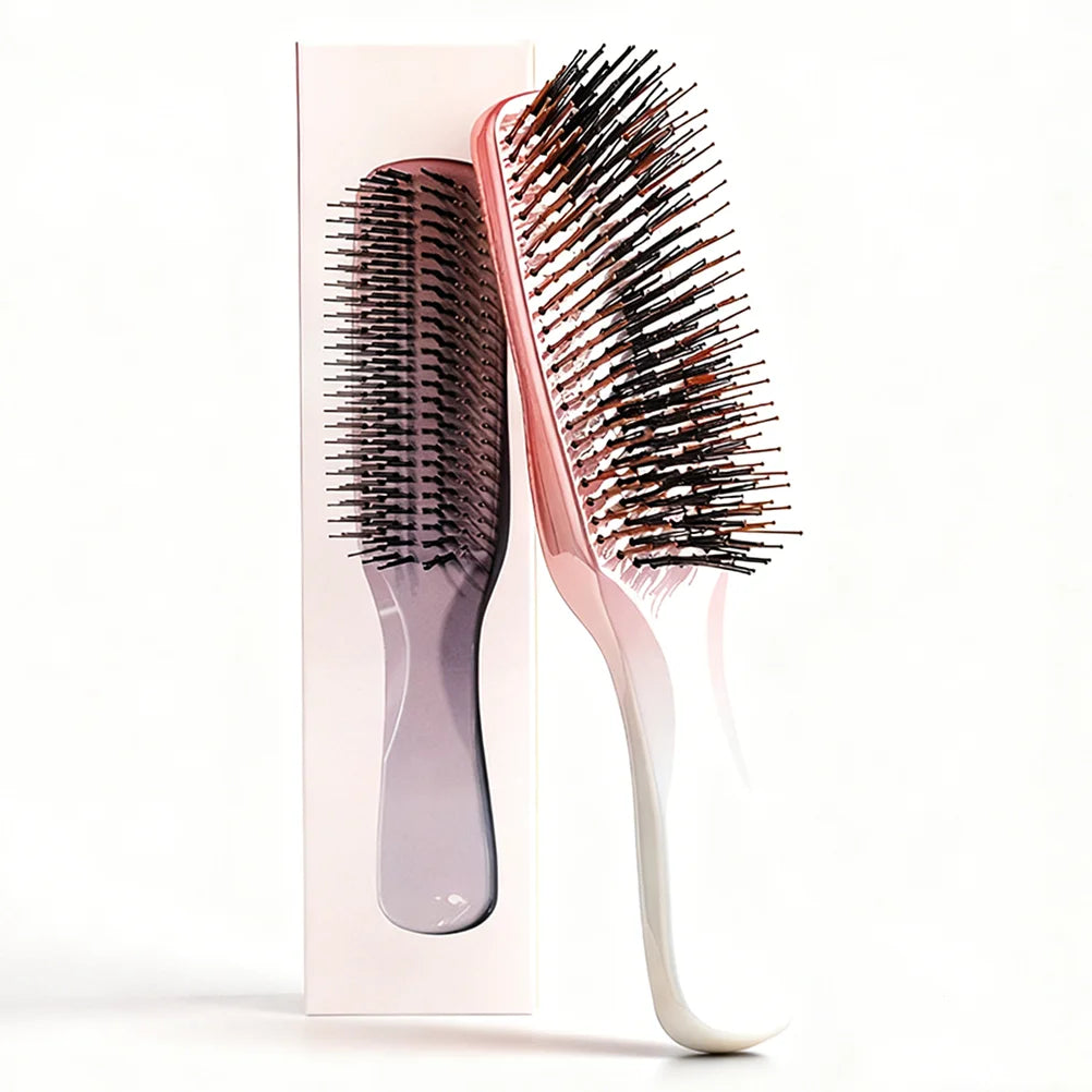 Japanese Premium Head Massager Scalp Brush Hair Massager Shampoo Brush Wet Plastic Detangling Brush Hair Cleaning Comb Rose Gold