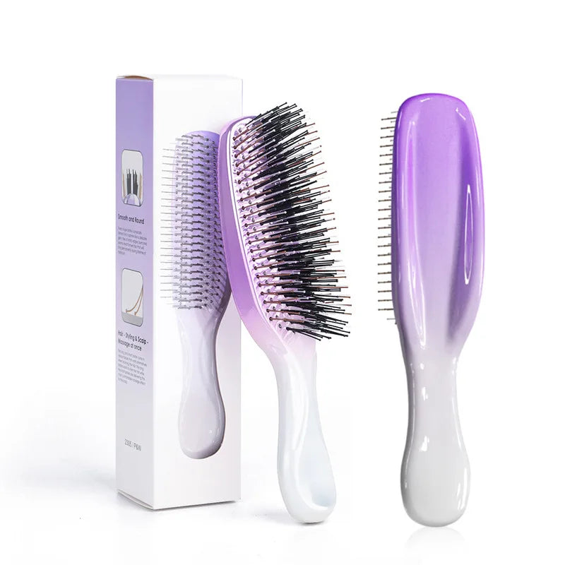 Japanese Premium Head Massager Scalp Brush Hair Massager Shampoo Brush Wet Plastic Detangling Brush Hair Cleaning Comb Rose Gold