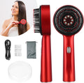 3-in-1 Cordless Electric Scalp Massager Brush with IPX7 Waterproof Design, Red Light Therapy for Hair Growth, and Hair Oil Applicator (Red)