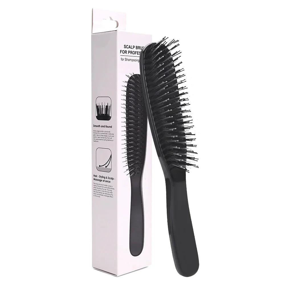 Japanese Premium Head Massager Scalp Brush Hair Massager Shampoo Brush Wet Plastic Detangling Brush Hair Cleaning Comb Rose Gold