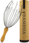 Head Massager Scalp with 24 Fingers - Bamboo Handle - Premium Head Scratcher for Sustainable Relaxation - Scalp Massager for a Pleasant Massage - Gifts for Women and Men