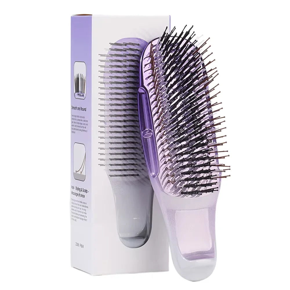 Japanese Premium Head Massager Scalp Brush Hair Massager Shampoo Brush Wet Plastic Detangling Brush Hair Cleaning Comb Rose Gold